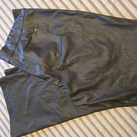 Black Faux Leather Pants - Picture 2 of 5